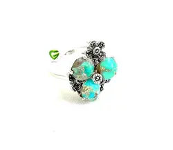 انگشترسه فیروزه نگین کد1202