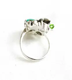 انگشترسه فیروزه نگین کد1202