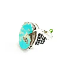 انگشترفیروزه جذاب بیضی کد1203