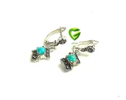 گوشواره نقره فیروزه زیبا1کد1171