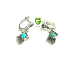 گوشواره نقره فیروزه زیبا1کد1171