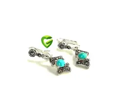 گوشواره نقره فیروزه زیبا1کد1171