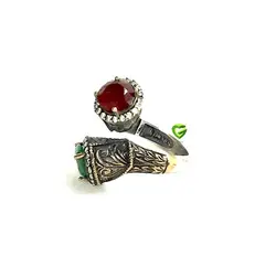 انگشترنقره عثمانی یاقوت1 کد1156