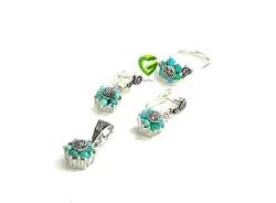 نیمست نقره فیروزه گل1کد1103