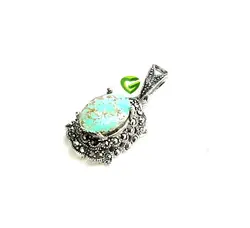 آویزنقره فیروزه تک کد1084