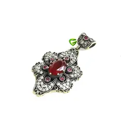 آویزنقره عثمانی یاقوت7 کد1073