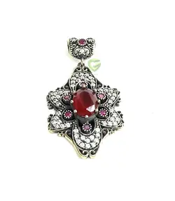 آویزنقره عثمانی یاقوت7 کد1073