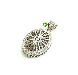 آویزنقره بیضی تراش کد1030