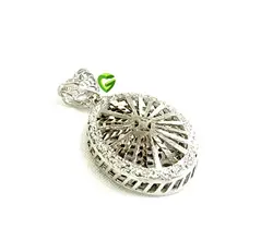 آویزنقره بیضی تراش کد1030