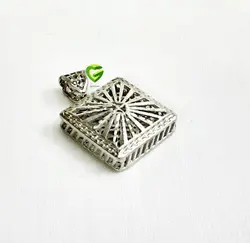 آویزنقره تراش مربعی کد1022