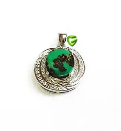 آویزنقره فیروزه دوپیچ2 کد925