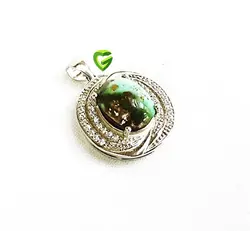 آویزنقره فیروزه دوپیچ کد902