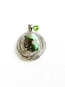 آویزنقره فیروزه دوپیچ کد902