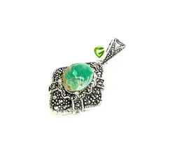 آویزنقره فیروزه لوزی کد889