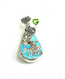 آویزنقره فیروزه اشک کد845