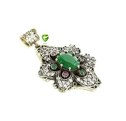 آویزنقره عثمانی زمرد1 کد1027