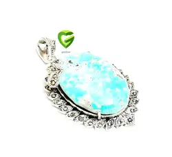 آویزنقره آبی وقلبی کد833