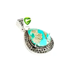 آویزنقره فیروزهاشک بزرگ کد831