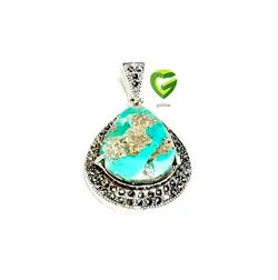 آویزنقره فیروزهاشک بزرگ کد831