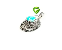 آویزنقره فیروزه گردک کد824