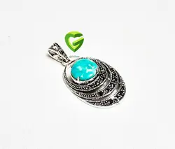 آویزنقره فیروزه گردک کد824