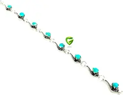 دستبندنقره فیروزه نیشابوراشکی کد816