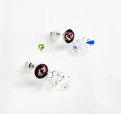 گوشواره زرشکی آویز کد784