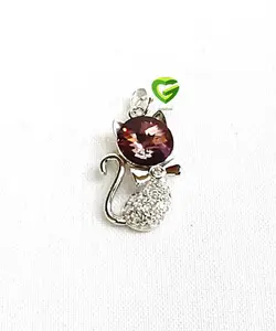 آویزسواروسکی نقره گربی کد440