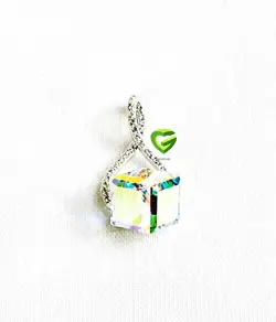 آویزسواروسکی نقره کعبه کد429