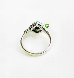 انگشترنقره لوزی آبی کد407