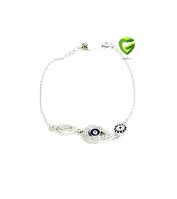 دستبندنقره جواهررنگی کد 266