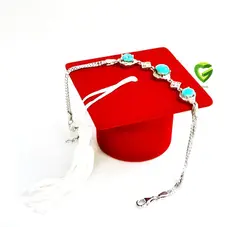 دستبندنقره فیروزه 5کد 240