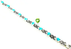 دستبندنقره فیروزه 3کد 238