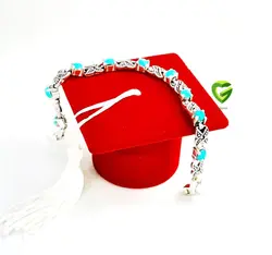 دستبندنقره فیروزه 3کد 238