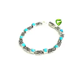 دستبندنقره فیروزه 3کد 238