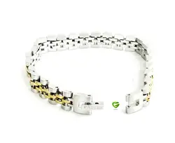 دستبندسفیدو زردرولکس کد 172