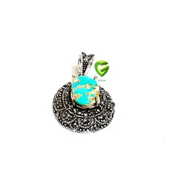 آویزنقره فیروزه سیاه کد117