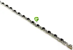 دستبندنقره مشکی کد 126