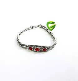 دستبندنقره قهوه ای 3کد228