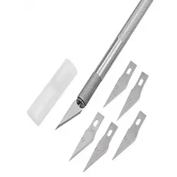 کاتر قلمي بدنه فلزي به همراه 5 تيغ يدک مدل TE-10