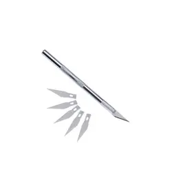 کاتر قلمي بدنه فلزي به همراه 5 تيغ يدک مدل TE-10