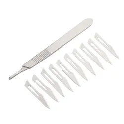 کاتر دسته همراه 10 عدد تيغ جراحي