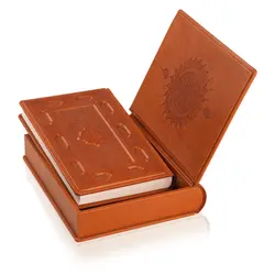 خاتم وزیری - چرم مصنوعی نقش برجسته با جعبه صندوقی