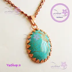 سرویس  مسی سنگی با سنگ فیروزه