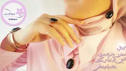 سرویس  مسی سنگی با سنگ دلربا سرمه ای