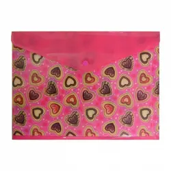 پوشه پاپکو دکمه دار و طرح دار A4