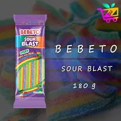 پاستیل ببتو نواری شکری ترش طعم رنگین کمان 180گرم - فروشگاه اینترنتی هگز لند