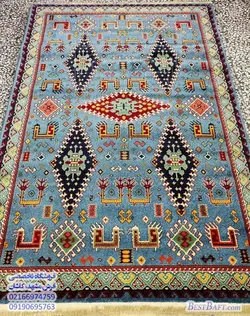 فرش گبه ماشینی طرح سروش آبی