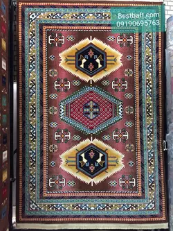 فرش گبه ماشینی طرح شکوه شکلاتی عشایر