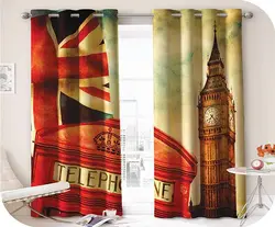 پرده چاپی مدرن + (برج ساعت و پرچم آمریکا) - هازان داتیس کد S687688